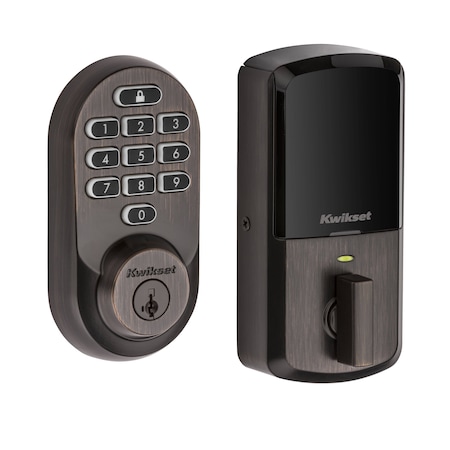 Kwikset Halo Wi-Fi Enabled Smart Lock Deadbolt with Keypad and SmartKey Backup Venetian Bronze Finish 938WIFIKYPD-11PS